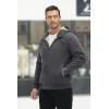 imageMAGCOMSEN Mens Fleece Hoodie Sherpa Jacket Full Zip Warm Fuzzy Windproof Winter Coats Hooded OutwearDark Grey