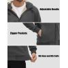 imageMAGCOMSEN Mens Fleece Hoodie Sherpa Jacket Full Zip Warm Fuzzy Windproof Winter Coats Hooded OutwearDark Grey