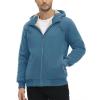 imageMAGCOMSEN Mens Fleece Hoodie Sherpa Jacket Full Zip Warm Fuzzy Windproof Winter Coats Hooded OutwearHaze Blue