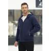 imageMAGCOMSEN Mens Fleece Hoodie Sherpa Jacket Full Zip Warm Fuzzy Windproof Winter Coats Hooded OutwearNavy