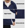 imageMAGCOMSEN Mens Fleece Hoodie Sherpa Jacket Full Zip Warm Fuzzy Windproof Winter Coats Hooded OutwearNavy