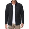 imageMAGCOMSEN Mens Fleece Jacket Lightweight Full Zip Jackets Casual Soft Warm Winter Coats Zip Up Sweater with PocketsBlack Heather