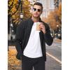 imageMAGCOMSEN Mens Fleece Jacket Lightweight Full Zip Jackets Casual Soft Warm Winter Coats Zip Up Sweater with PocketsBlack Heather