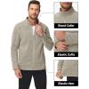 imageMAGCOMSEN Mens Fleece Jacket Lightweight Full Zip Jackets Casual Soft Warm Winter Coats Zip Up Sweater with PocketsKhaki Heather