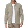 imageMAGCOMSEN Mens Fleece Jacket Lightweight Full Zip Jackets Casual Soft Warm Winter Coats Zip Up Sweater with PocketsKhaki Heather