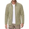 imageMAGCOMSEN Mens Fleece Jacket Lightweight Full Zip Jackets Casual Soft Warm Winter Coats Zip Up Sweater with PocketsLight Yellow Heather