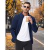 imageMAGCOMSEN Mens Fleece Jacket Lightweight Full Zip Jackets Casual Soft Warm Winter Coats Zip Up Sweater with PocketsNavy Blue Heather