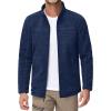 imageMAGCOMSEN Mens Fleece Jacket Lightweight Full Zip Jackets Casual Soft Warm Winter Coats Zip Up Sweater with PocketsNavy Blue Heather