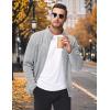 imageMAGCOMSEN Mens Fleece Jacket Lightweight Full Zip Jackets Casual Soft Warm Winter Coats Zip Up Sweater with PocketsWhite Heather