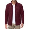 imageMAGCOMSEN Mens Fleece Jacket Lightweight Full Zip Jackets Casual Soft Warm Winter Coats Zip Up Sweater with PocketsWine Red Heather