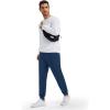 imageMAGCOMSEN Mens Fleece Joggers with Pockets Winter Warm Pants Workout Athletic Gym Sweatpants for MenBlue Grey