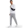 imageMAGCOMSEN Mens Fleece Joggers with Pockets Winter Warm Pants Workout Athletic Gym Sweatpants for MenLight Grey