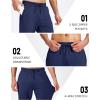 imageMAGCOMSEN Mens Fleece Joggers with Pockets Winter Warm Pants Workout Athletic Gym Sweatpants for MenNavy