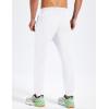 imageMAGCOMSEN Mens Fleece Joggers with Pockets Winter Warm Pants Workout Athletic Gym Sweatpants for MenWhite