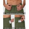 imageMAGCOMSEN Mens Fleece Lined Sweatpants with Zipper Pockets Athletic Workout Running Winter Water Resistant PantsArmy Green