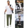 imageMAGCOMSEN Mens Fleece Lined Sweatpants with Zipper Pockets Athletic Workout Running Winter Water Resistant PantsArmy Green
