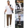 imageMAGCOMSEN Mens Fleece Lined Sweatpants with Zipper Pockets Athletic Workout Running Winter Water Resistant PantsDark Brown