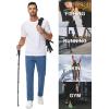 imageMAGCOMSEN Mens Fleece Lined Sweatpants with Zipper Pockets Athletic Workout Running Winter Water Resistant PantsSky Blue