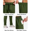 imageMAGCOMSEN Mens Fleece Lined Winter Warm Pants Water Resistant Workout Athletic Casual Sweatpants with 3 Zipper PocketsArmy Green