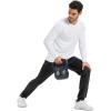 imageMAGCOMSEN Mens Fleece Lined Winter Warm Pants Water Resistant Workout Athletic Casual Sweatpants with 3 Zipper PocketsBlack