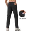 imageMAGCOMSEN Mens Fleece Lined Winter Warm Pants Water Resistant Workout Athletic Casual Sweatpants with 3 Zipper PocketsBlack