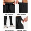 imageMAGCOMSEN Mens Fleece Lined Winter Warm Pants Water Resistant Workout Athletic Casual Sweatpants with 3 Zipper PocketsBlack