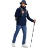 imageMAGCOMSEN Mens Fleece Lined Winter Warm Pants Water Resistant Workout Athletic Casual Sweatpants with 3 Zipper PocketsBlue Grey