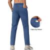 imageMAGCOMSEN Mens Fleece Lined Winter Warm Pants Water Resistant Workout Athletic Casual Sweatpants with 3 Zipper PocketsBlue Grey