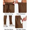 imageMAGCOMSEN Mens Fleece Lined Winter Warm Pants Water Resistant Workout Athletic Casual Sweatpants with 3 Zipper PocketsBrown