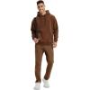 imageMAGCOMSEN Mens Fleece Lined Winter Warm Pants Water Resistant Workout Athletic Casual Sweatpants with 3 Zipper PocketsBrown