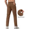 imageMAGCOMSEN Mens Fleece Lined Winter Warm Pants Water Resistant Workout Athletic Casual Sweatpants with 3 Zipper PocketsBrown
