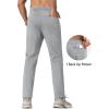 imageMAGCOMSEN Mens Fleece Lined Winter Warm Pants Water Resistant Workout Athletic Casual Sweatpants with 3 Zipper PocketsLight Grey