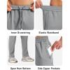 imageMAGCOMSEN Mens Fleece Lined Winter Warm Pants Water Resistant Workout Athletic Casual Sweatpants with 3 Zipper PocketsLight Grey