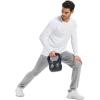 imageMAGCOMSEN Mens Fleece Lined Winter Warm Pants Water Resistant Workout Athletic Casual Sweatpants with 3 Zipper PocketsLight Grey