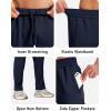 imageMAGCOMSEN Mens Fleece Lined Winter Warm Pants Water Resistant Workout Athletic Casual Sweatpants with 3 Zipper PocketsNavy