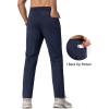 imageMAGCOMSEN Mens Fleece Lined Winter Warm Pants Water Resistant Workout Athletic Casual Sweatpants with 3 Zipper PocketsNavy