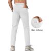 imageMAGCOMSEN Mens Fleece Lined Winter Warm Pants Water Resistant Workout Athletic Casual Sweatpants with 3 Zipper PocketsWhite