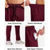 imageMAGCOMSEN Mens Fleece Lined Winter Warm Pants Water Resistant Workout Athletic Casual Sweatpants with 3 Zipper PocketsWine Red