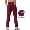 imageMAGCOMSEN Mens Fleece Lined Winter Warm Pants Water Resistant Workout Athletic Casual Sweatpants with 3 Zipper PocketsWine Red
