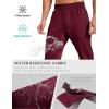 imageMAGCOMSEN Mens Fleece Lined Winter Warm Pants Water Resistant Workout Athletic Casual Sweatpants with 3 Zipper PocketsWine Red