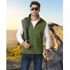 imageMAGCOMSEN Mens Fleece Vest Lightweight Zip Up Winter Vests Outerwear Warm Polar Sleeveless Jacket with Pockets Casual GolfArmy Green