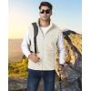 imageMAGCOMSEN Mens Fleece Vest Lightweight Zip Up Winter Vests Outerwear Warm Polar Sleeveless Jacket with Pockets Casual GolfBeige