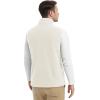 imageMAGCOMSEN Mens Fleece Vest Lightweight Zip Up Winter Vests Outerwear Warm Polar Sleeveless Jacket with Pockets Casual GolfBeige
