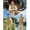 imageMAGCOMSEN Mens Fleece Vest Lightweight Zip Up Winter Vests Outerwear Warm Polar Sleeveless Jacket with Pockets Casual GolfKhaki