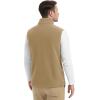 imageMAGCOMSEN Mens Fleece Vest Lightweight Zip Up Winter Vests Outerwear Warm Polar Sleeveless Jacket with Pockets Casual GolfKhaki