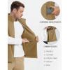 imageMAGCOMSEN Mens Fleece Vest Lightweight Zip Up Winter Vests Outerwear Warm Polar Sleeveless Jacket with Pockets Casual GolfKhaki