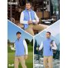imageMAGCOMSEN Mens Fleece Vest Lightweight Zip Up Winter Vests Outerwear Warm Polar Sleeveless Jacket with Pockets Casual GolfLight Blue