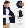 imageMAGCOMSEN Mens Fleece Vest Lightweight Zip Up Winter Vests Outerwear Warm Polar Sleeveless Jacket with Pockets Casual GolfNavy