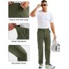imageMAGCOMSEN Mens Hiking Pants Lightweight Quick Dry 7 Pockets Travel Pants for Men Water Resistant Ripstop Work FishingArmy Green