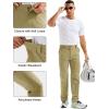 imageMAGCOMSEN Mens Hiking Pants Lightweight Quick Dry 7 Pockets Travel Pants for Men Water Resistant Ripstop Work FishingGreen Khaki